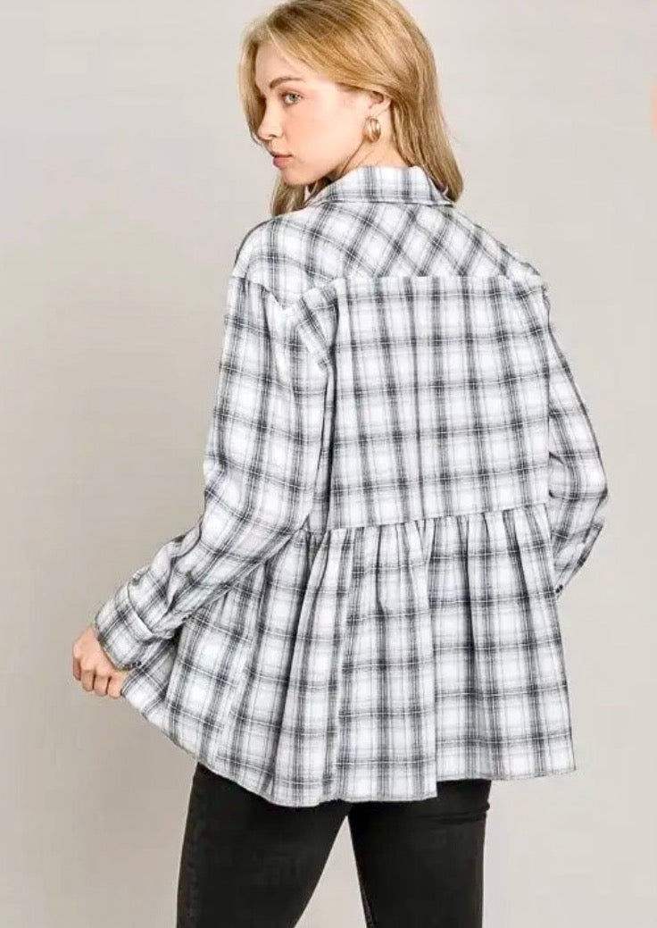 BABYDOLL PLAID BLK/WHT