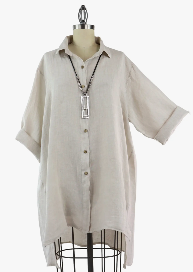 JUST BREATHE Linen Shirt - PLUS SIZE