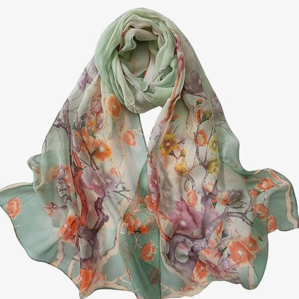 Floral Chiffon Scarf
