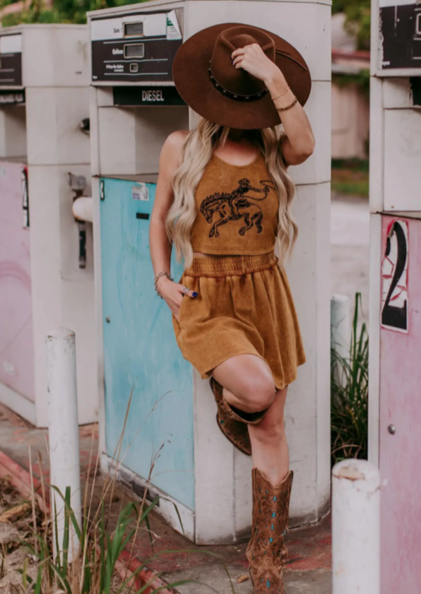 BRONCO BUSTIN TOP & SKORT SET