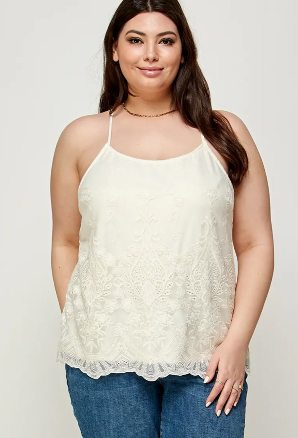 HOT FAUX LACE CAMI
