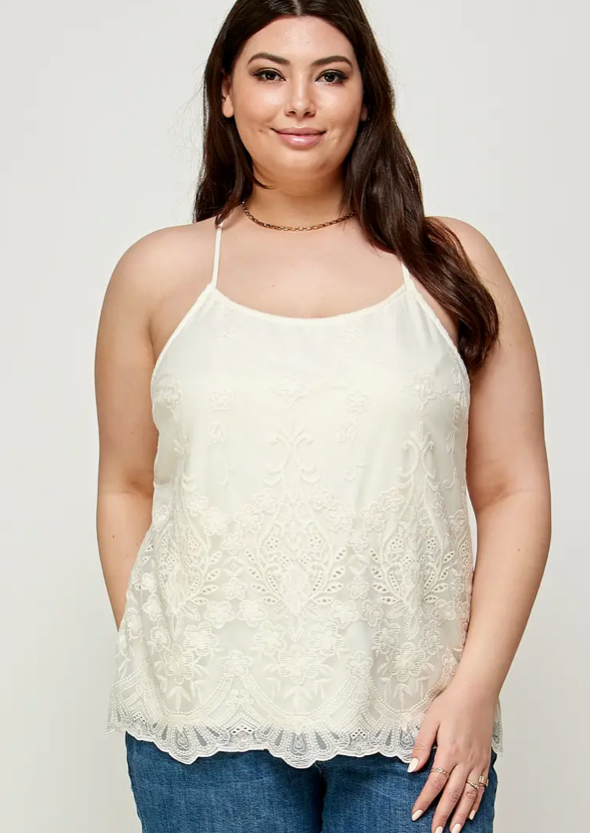 HOT FAUX LACE CAMI