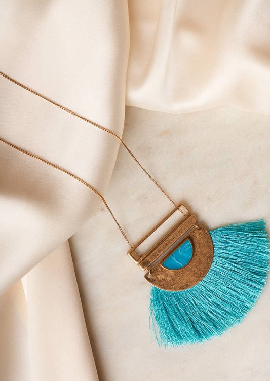 Turquoise Half Moon Necklace